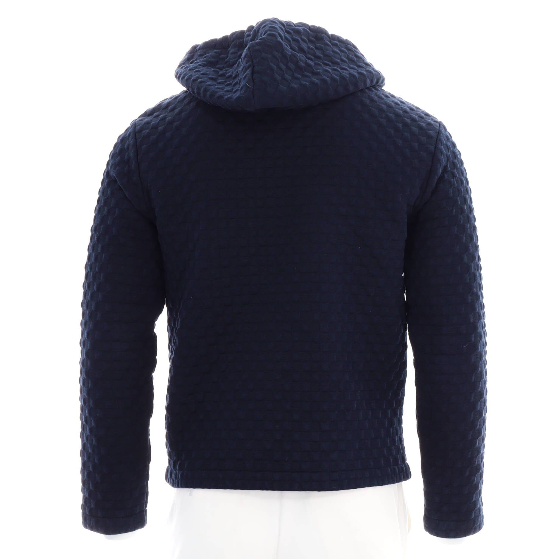 Men's 3D Damier Zip-Through Hoodie Cotton