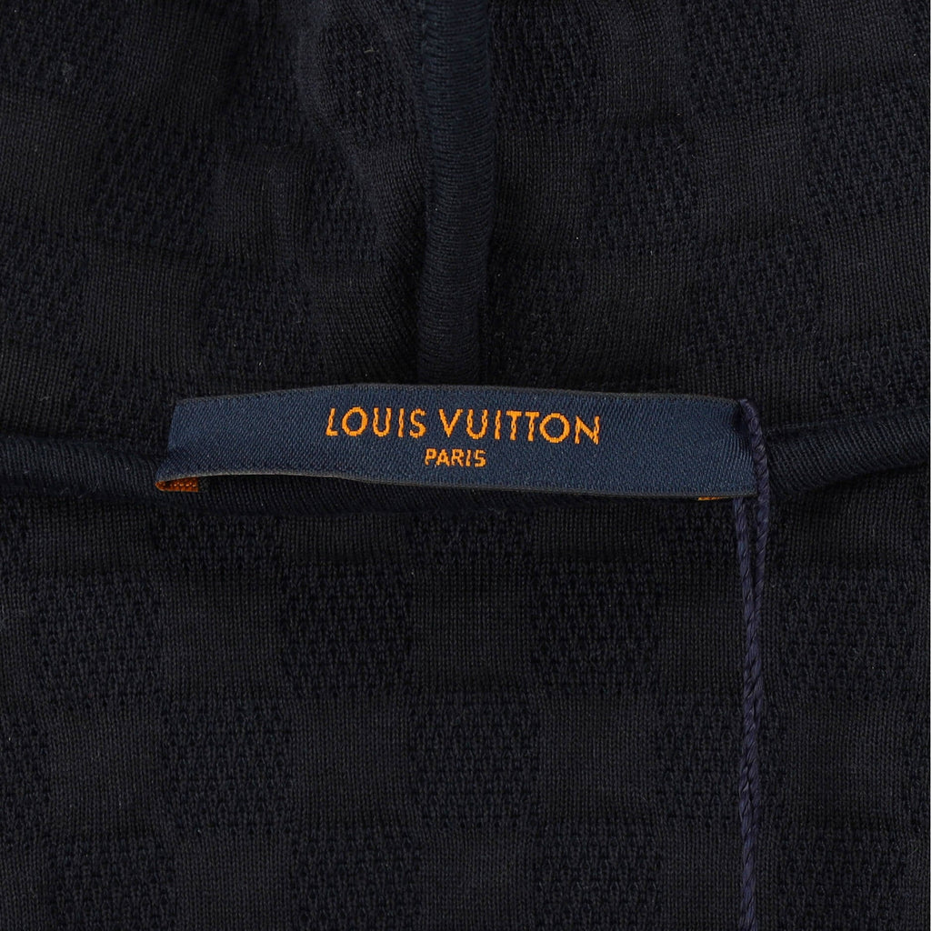 Men's 3D Damier Zip-Through Hoodie Cotton