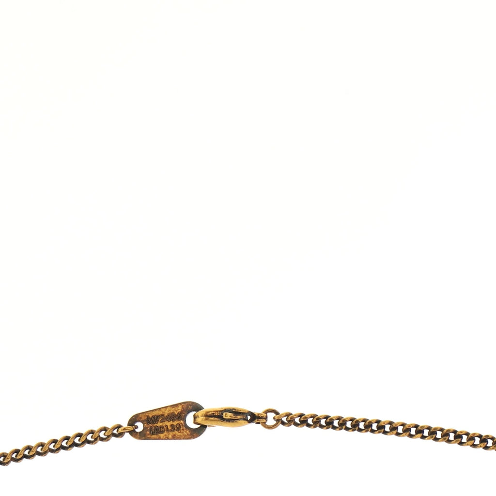 LV Wood Pendant Necklace Metal