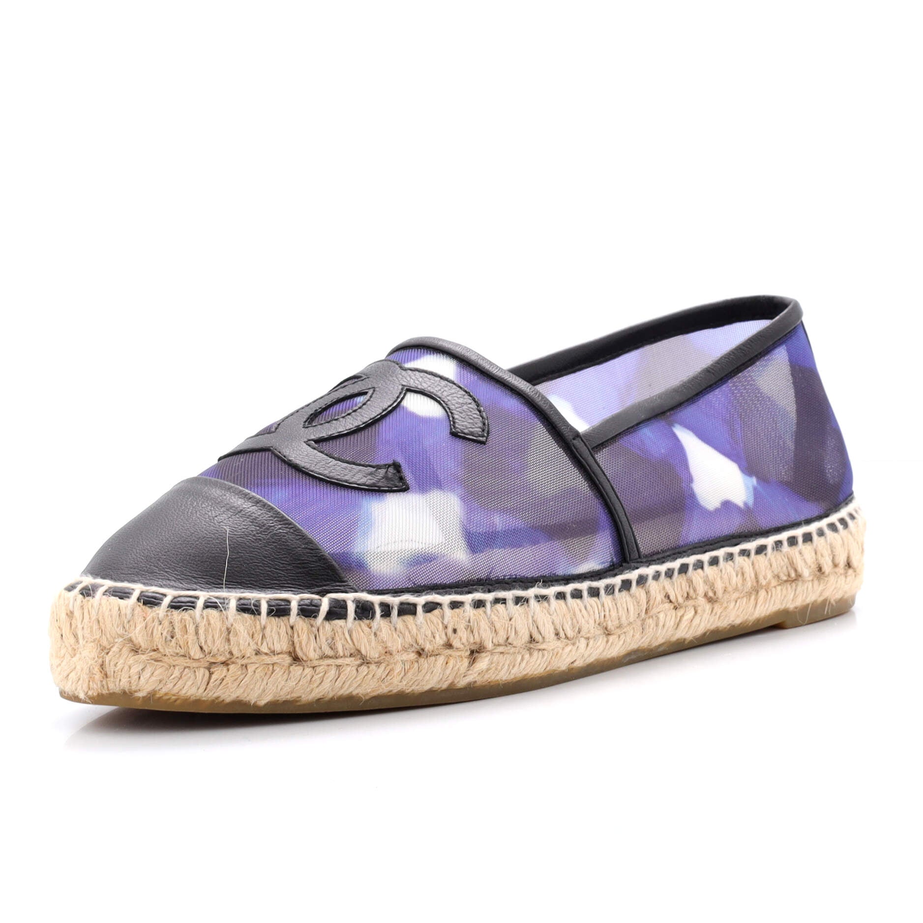 Women's CC Espadrilles Printed Mesh with Leather