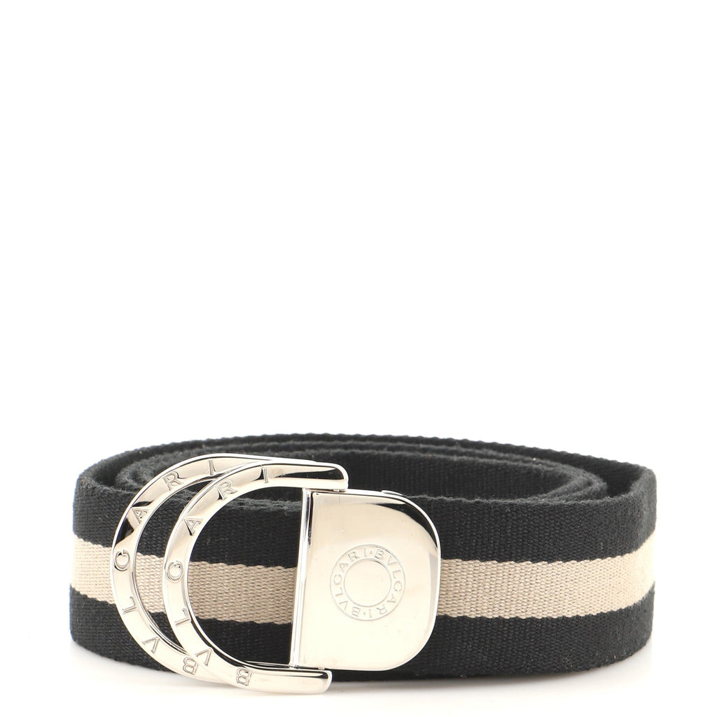 Logo Belt Striped Canvas Wide 110