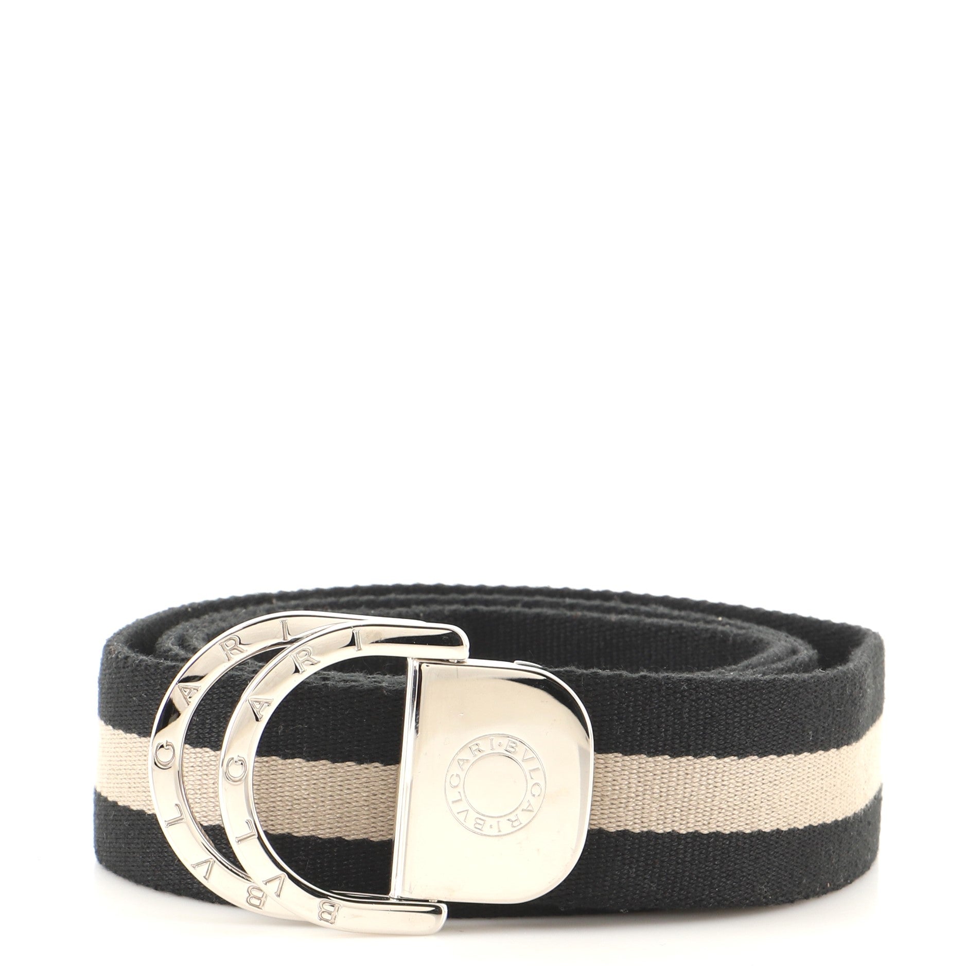 Logo Belt Striped Canvas Wide 110