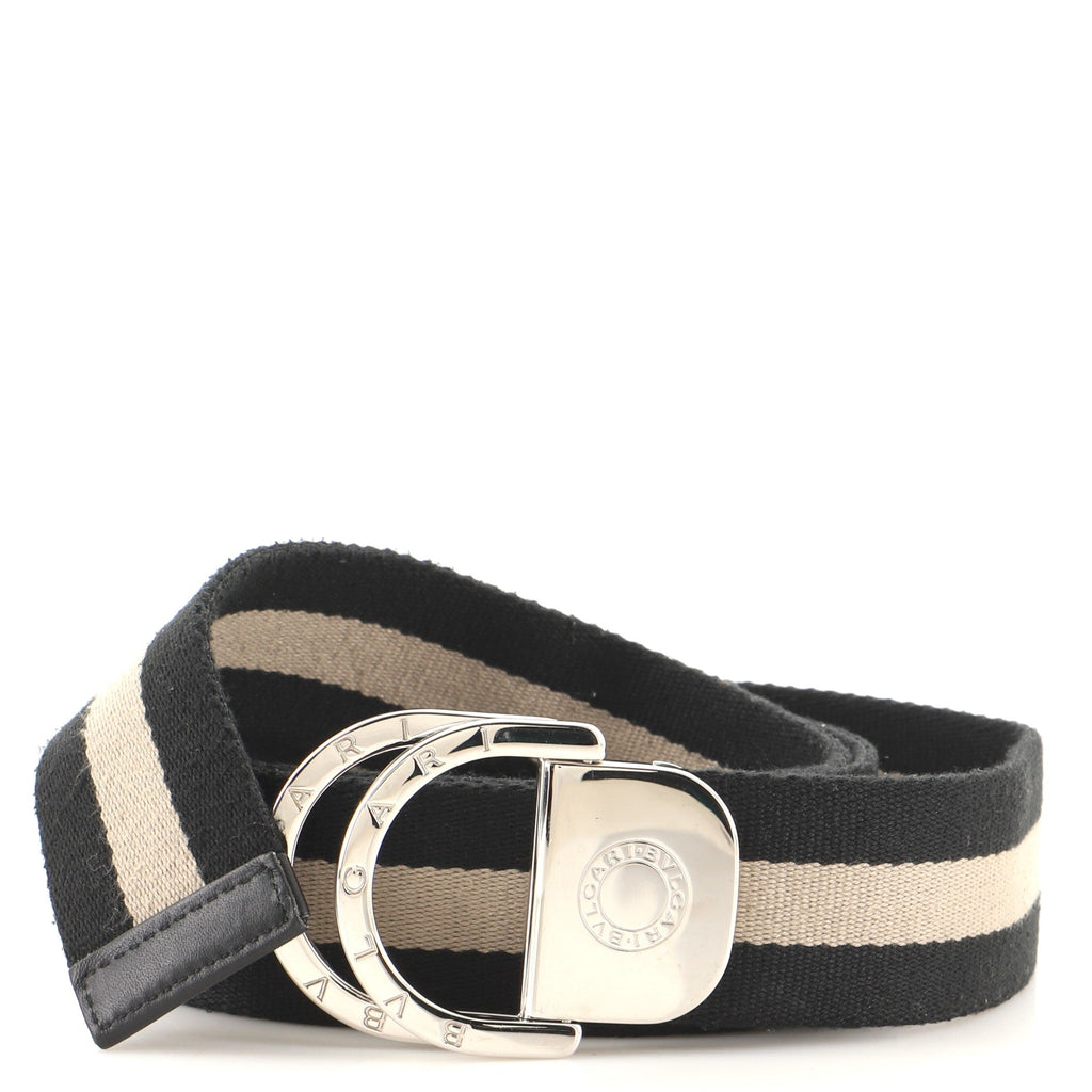 Logo Belt Striped Canvas Wide 110