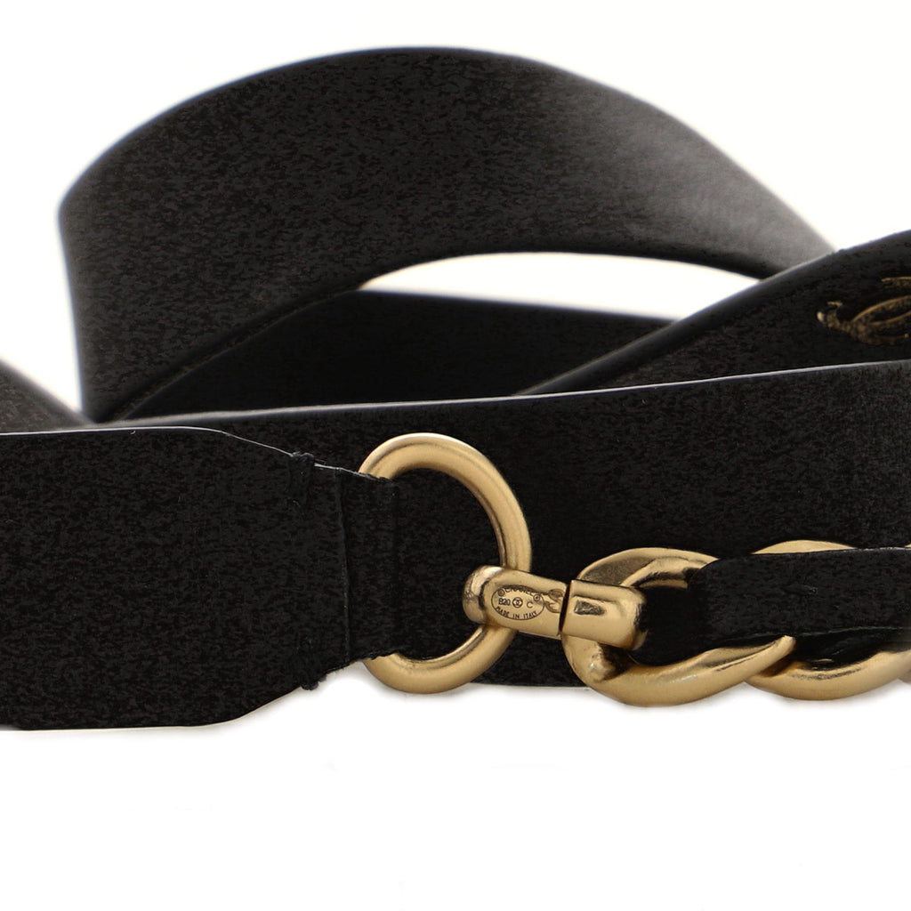 Bow Chain-Link Belt Lambskin and Metal 65