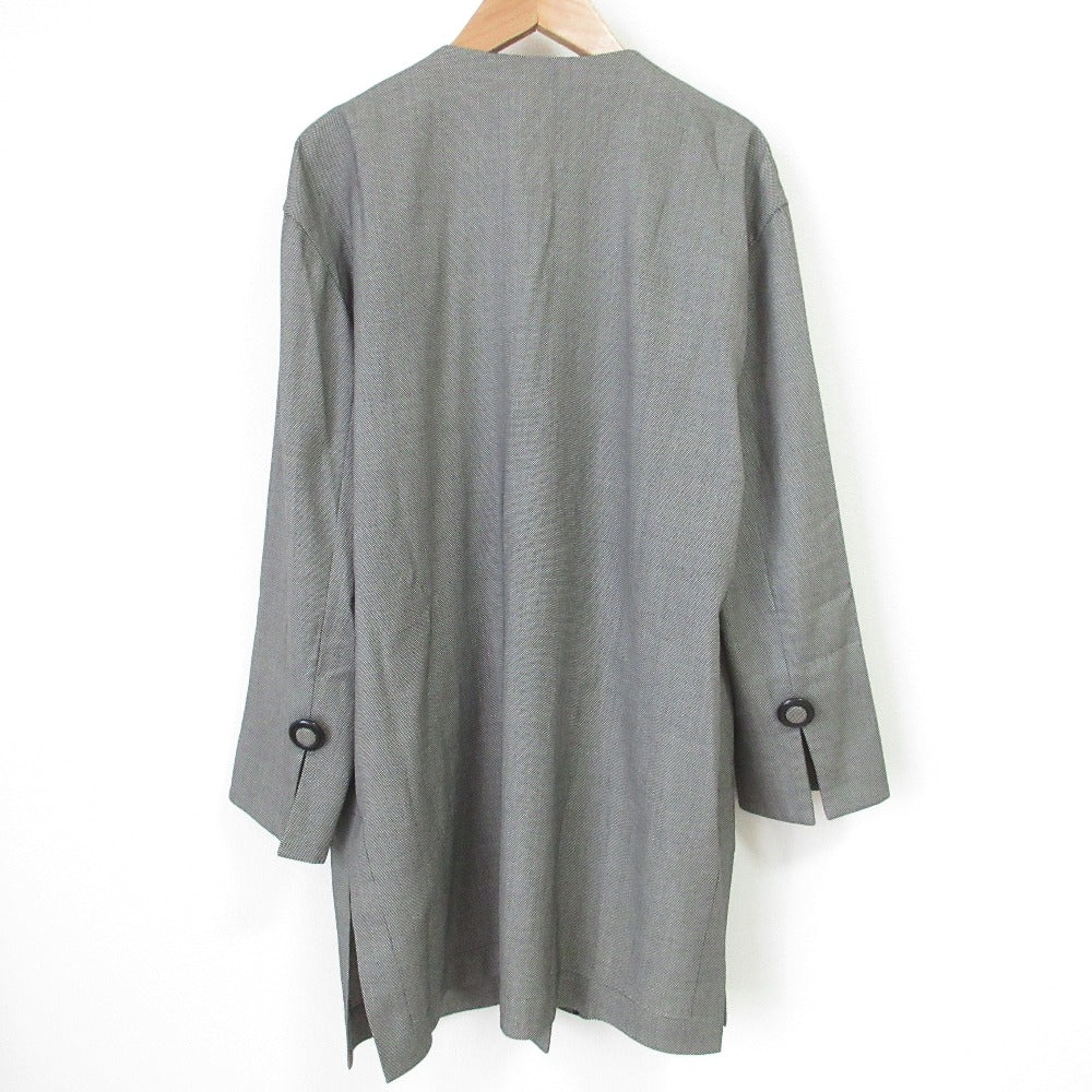 Christian Dior Vintage Wool Mid-length Collarless Jacket Coat