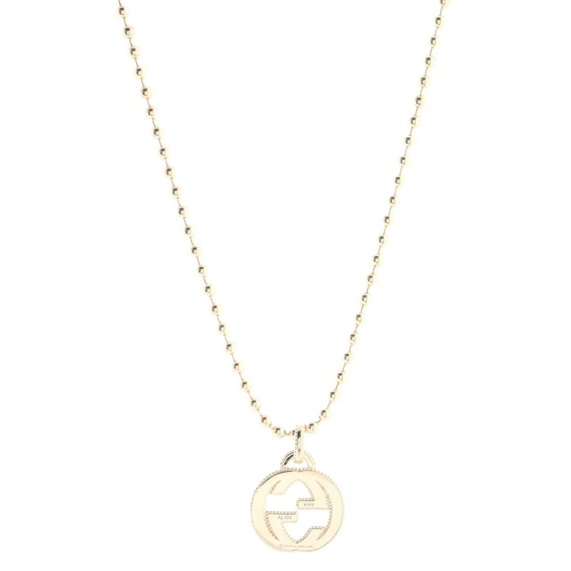 Interlocking G Pendant Necklace Sterling Silver