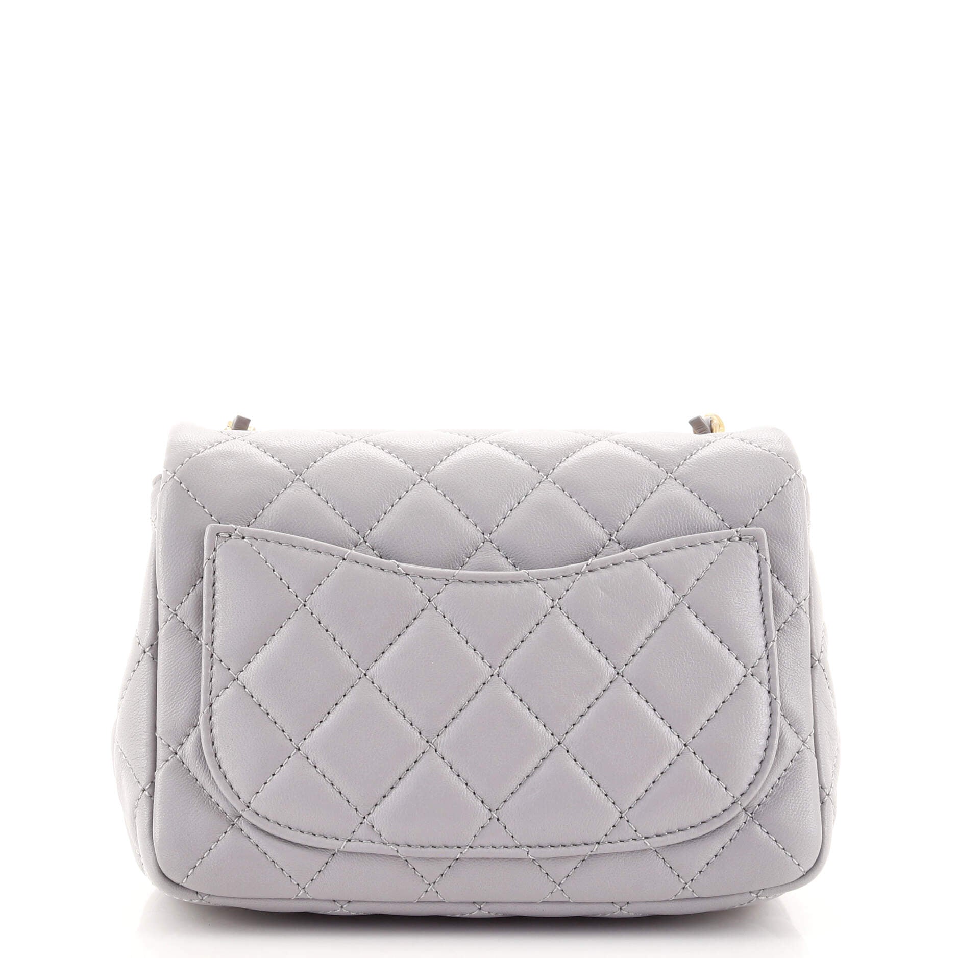 Pearl Crush Square Flap Bag Quilted Lambskin Mini