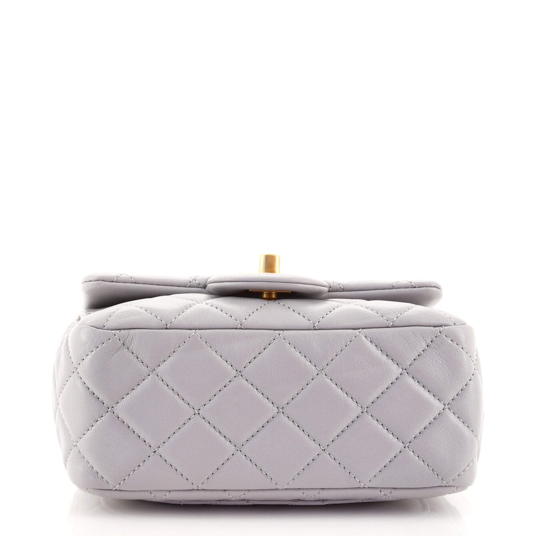 Pearl Crush Square Flap Bag Quilted Lambskin Mini