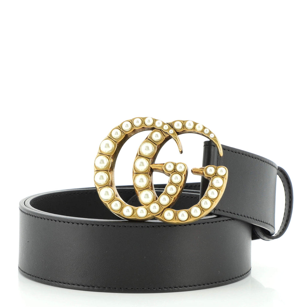 Pearly GG Marmont Belt Leather Wide 90