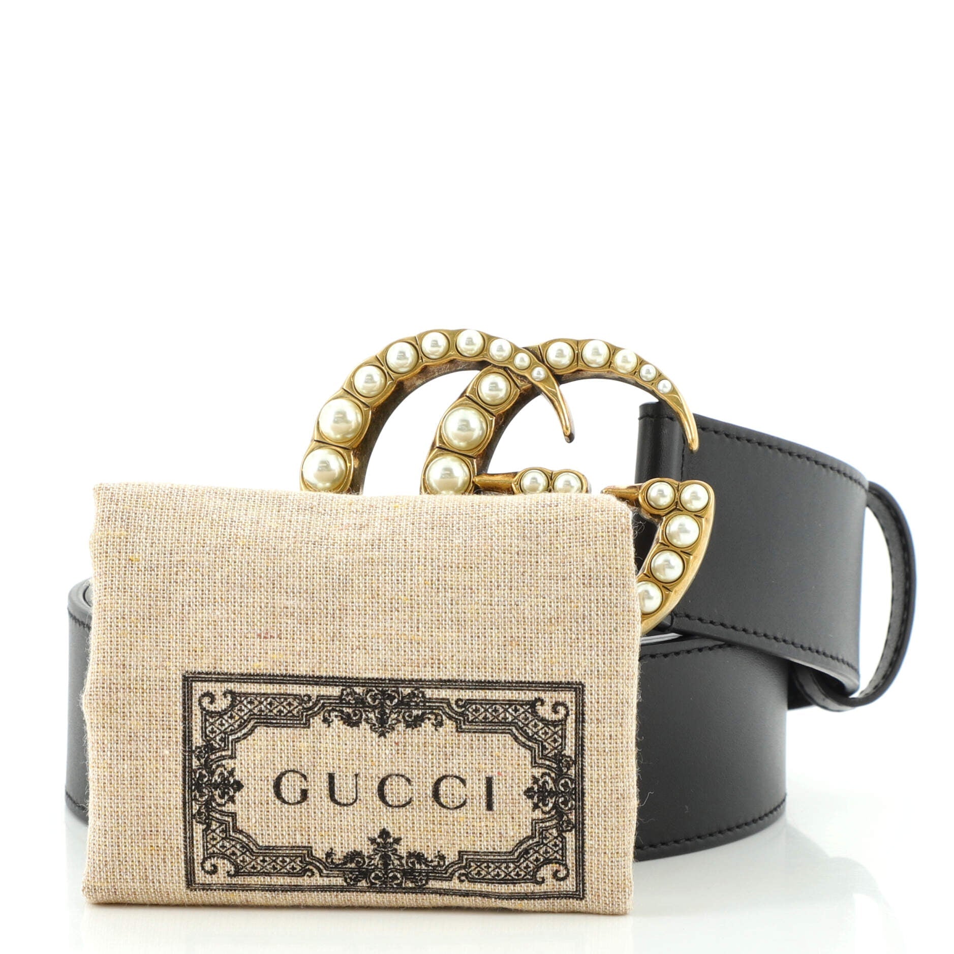 Pearly GG Marmont Belt Leather Wide 90