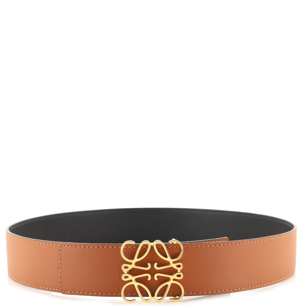 Anagram Logo Buckle Belt Leather Wide 80