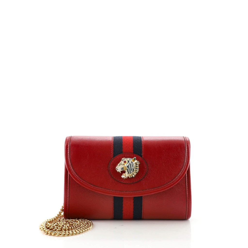 Rajah Web Chain Shoulder Bag Leather Mini