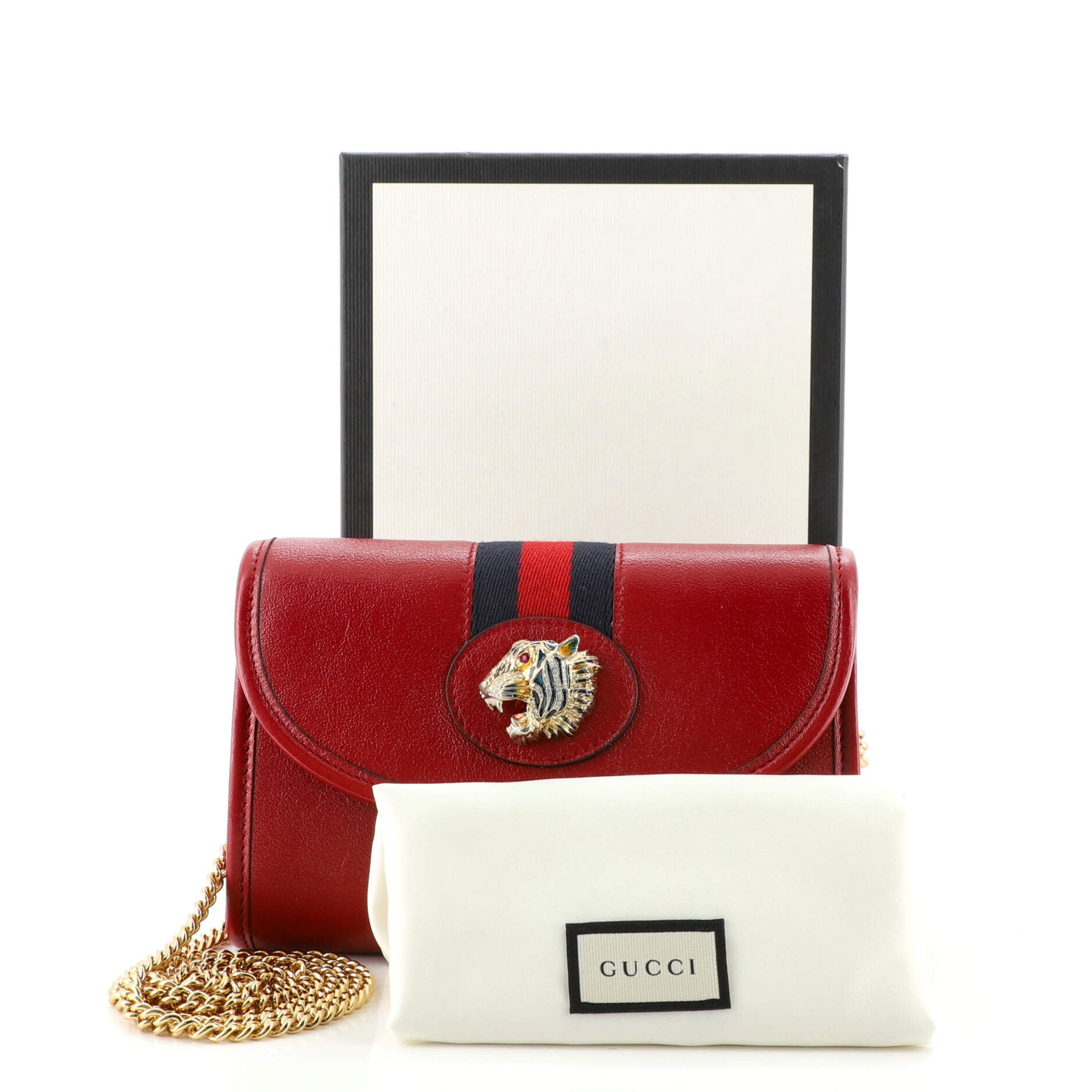 Rajah Web Chain Shoulder Bag Leather Mini