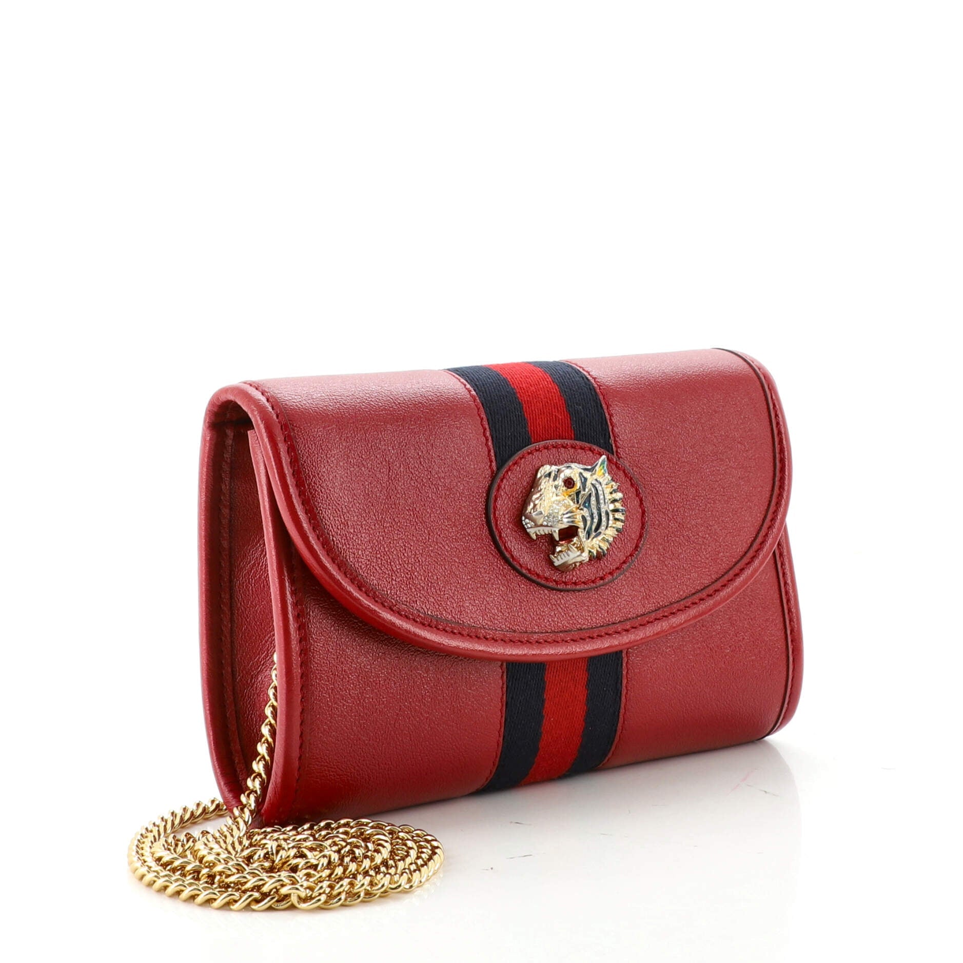 Rajah Web Chain Shoulder Bag Leather Mini