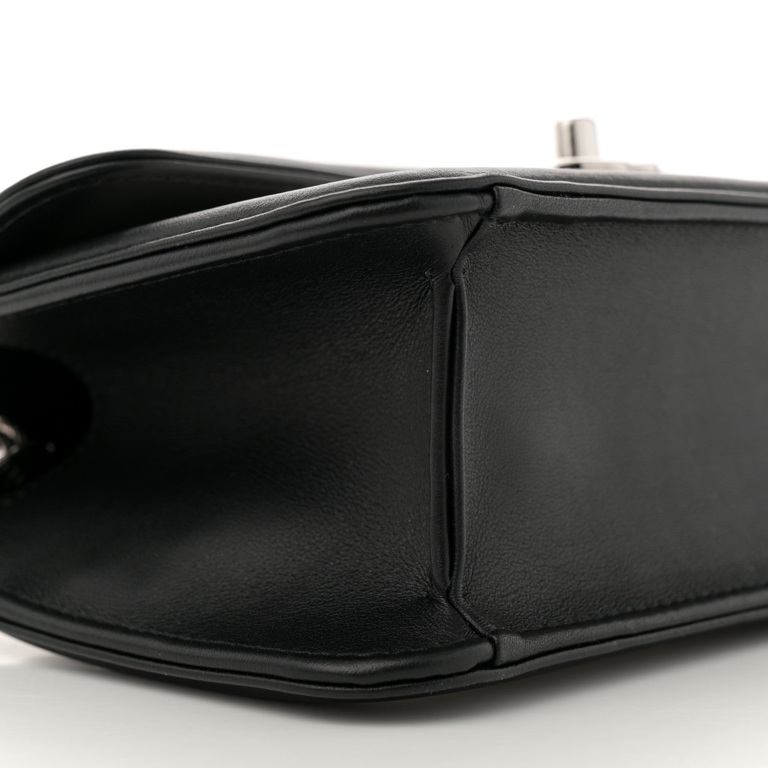 Lambskin Calfskin Mini Chocolate Bar Flap Bag White Black