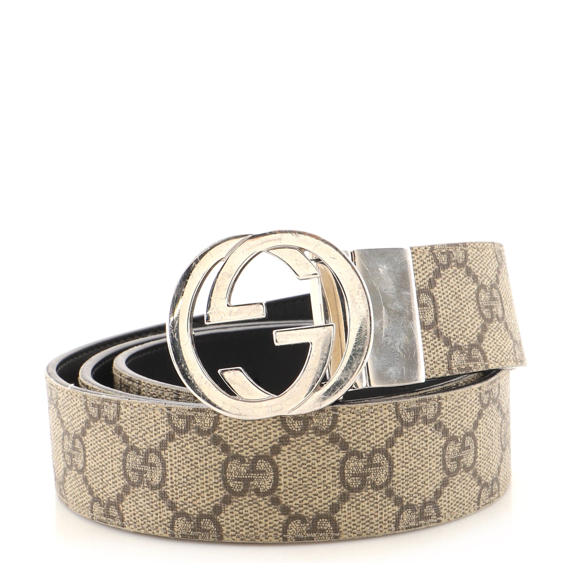 Interlocking G Belt GG Coated Canvas Wide 100