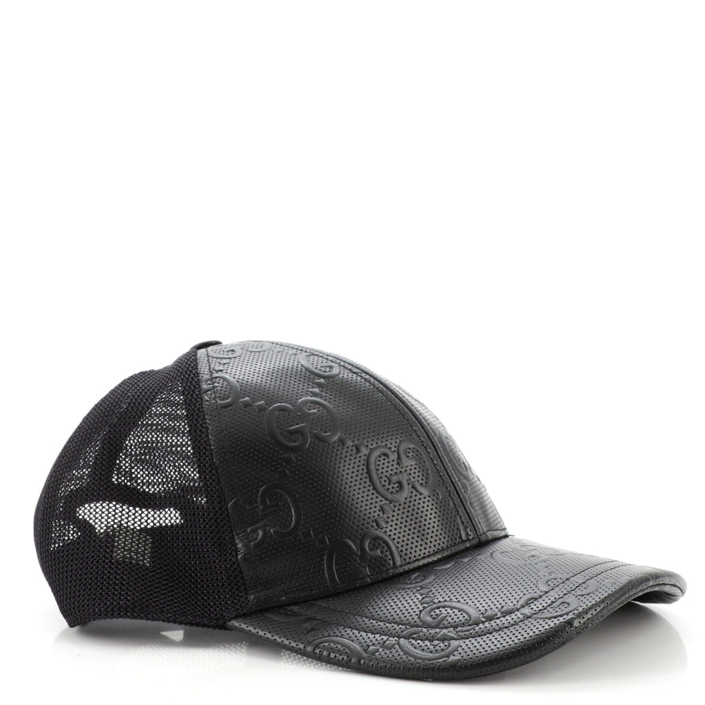 Baseball Cap GG Embossed Perforated Leather Medium