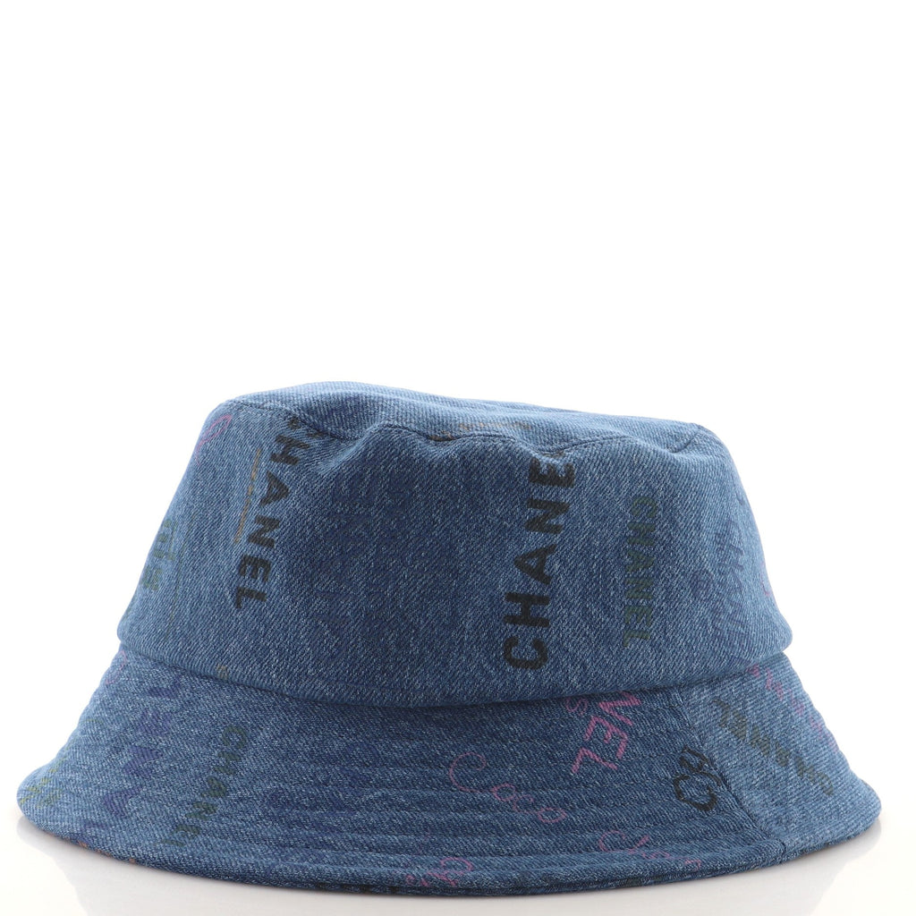 Denim Mood Bucket Hat Logo Printed Denim XS