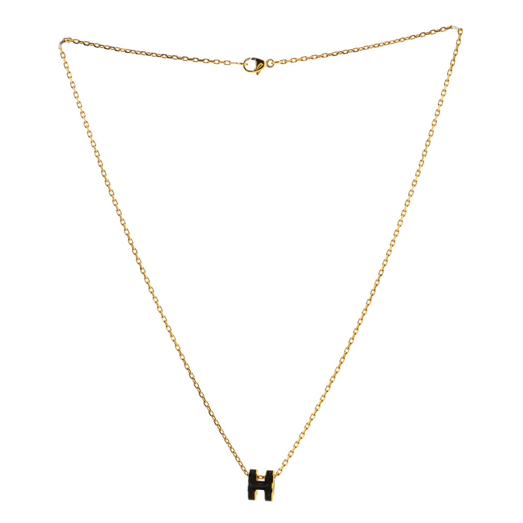 Pop H Pendant Chain Necklace Metal and Enamel Mini