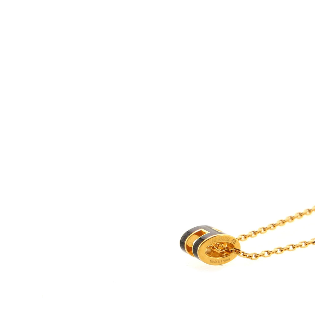 Pop H Pendant Chain Necklace Metal and Enamel Mini