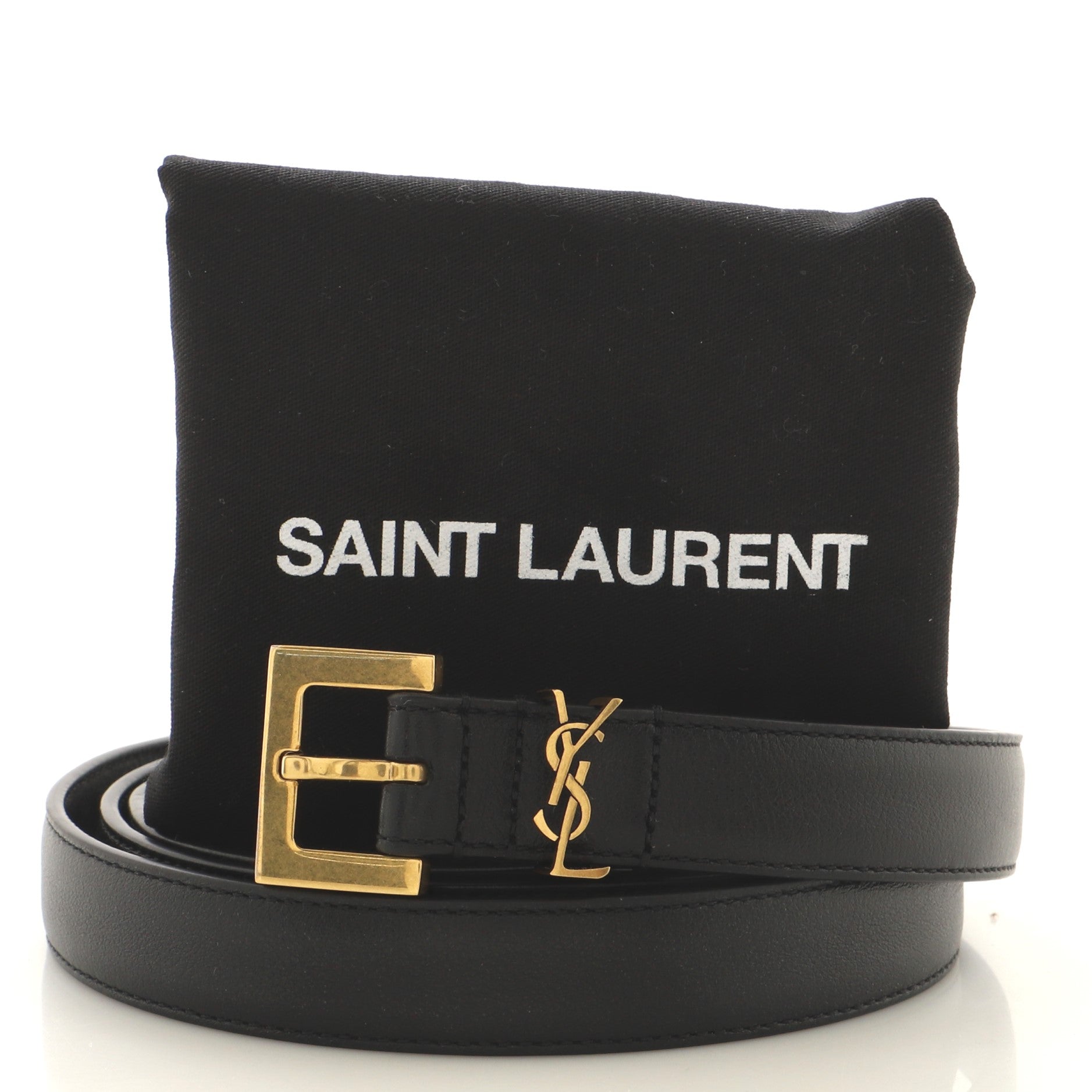 Classic Monogram Square Buckle Belt Leather Thin 105
