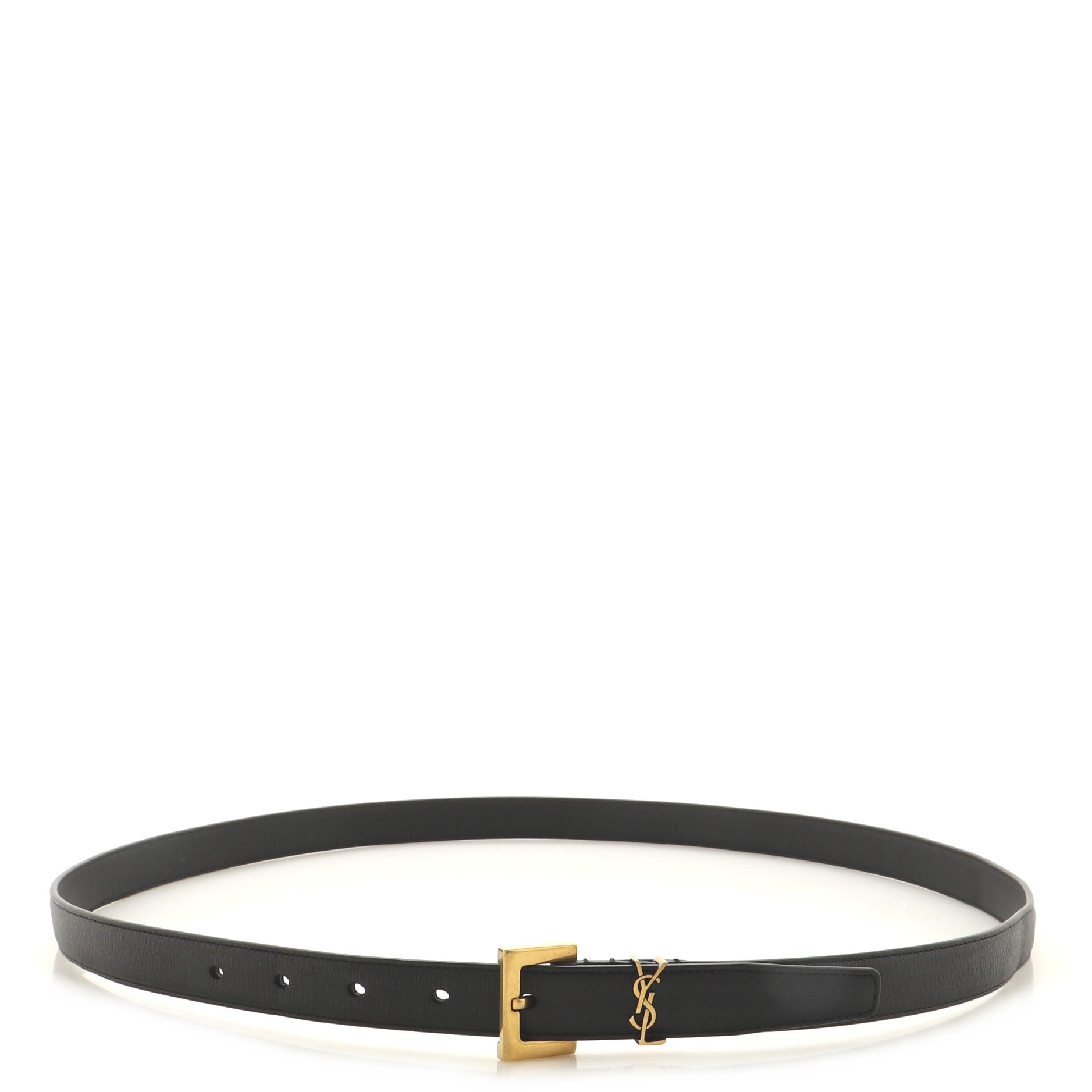 Classic Monogram Square Buckle Belt Leather Thin 105