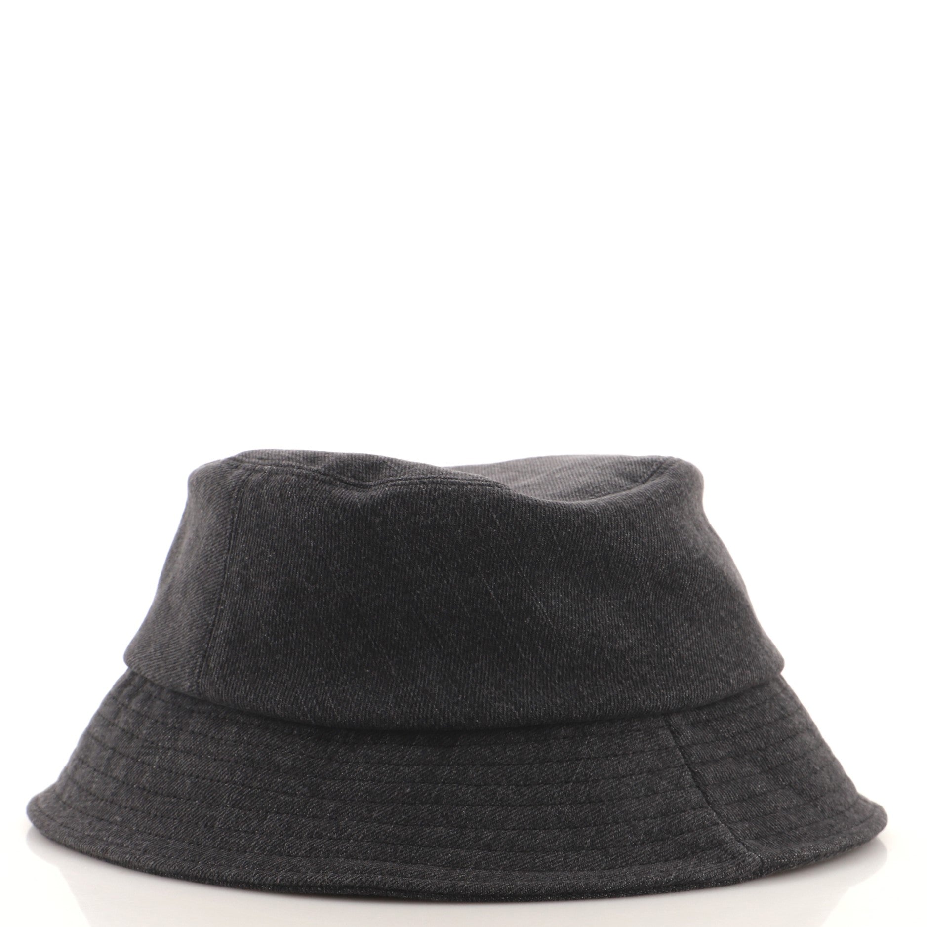 Logo Letters Bucket Hat Embroidered Denim XS