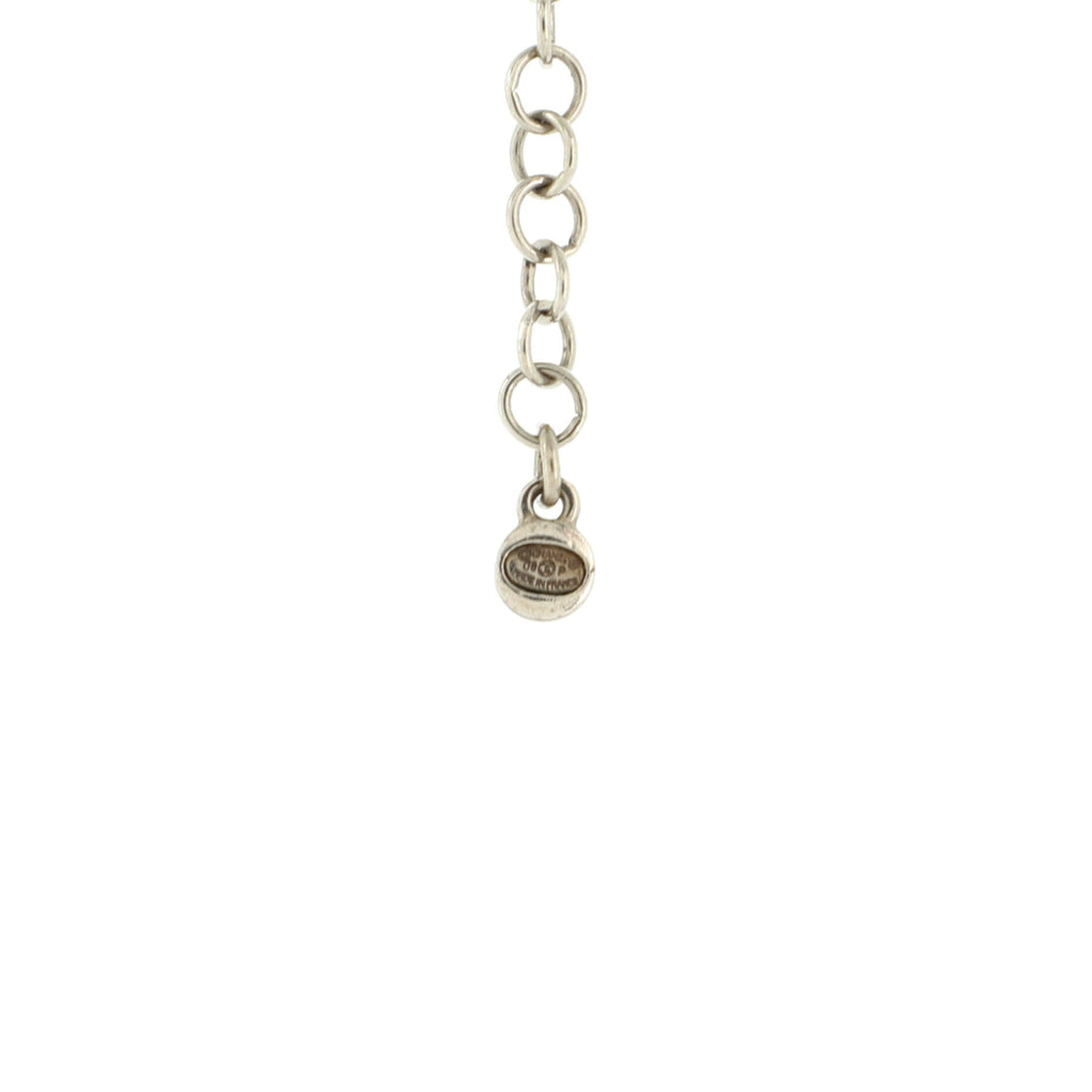CC Cube Station Long Necklace Metal with Crystals
