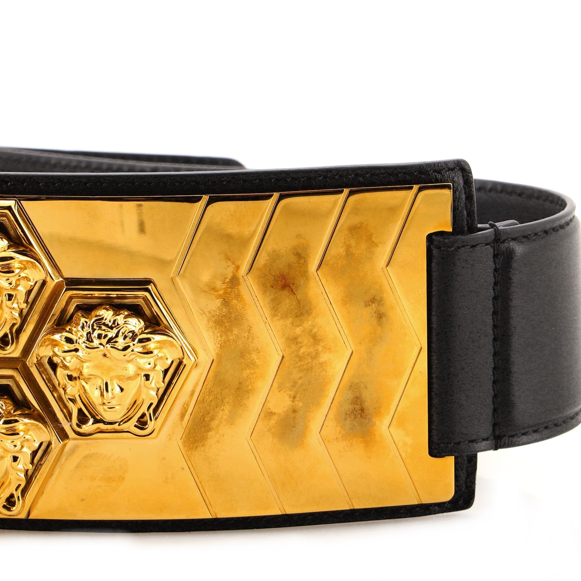 Medusa Hass Brothers Waist Belt Leather with Metal 85