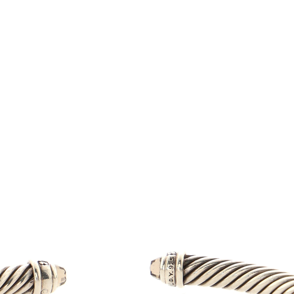 Cable Classic Bracelet Sterling Silver with Smoky Quartz and Diamonds 5mm