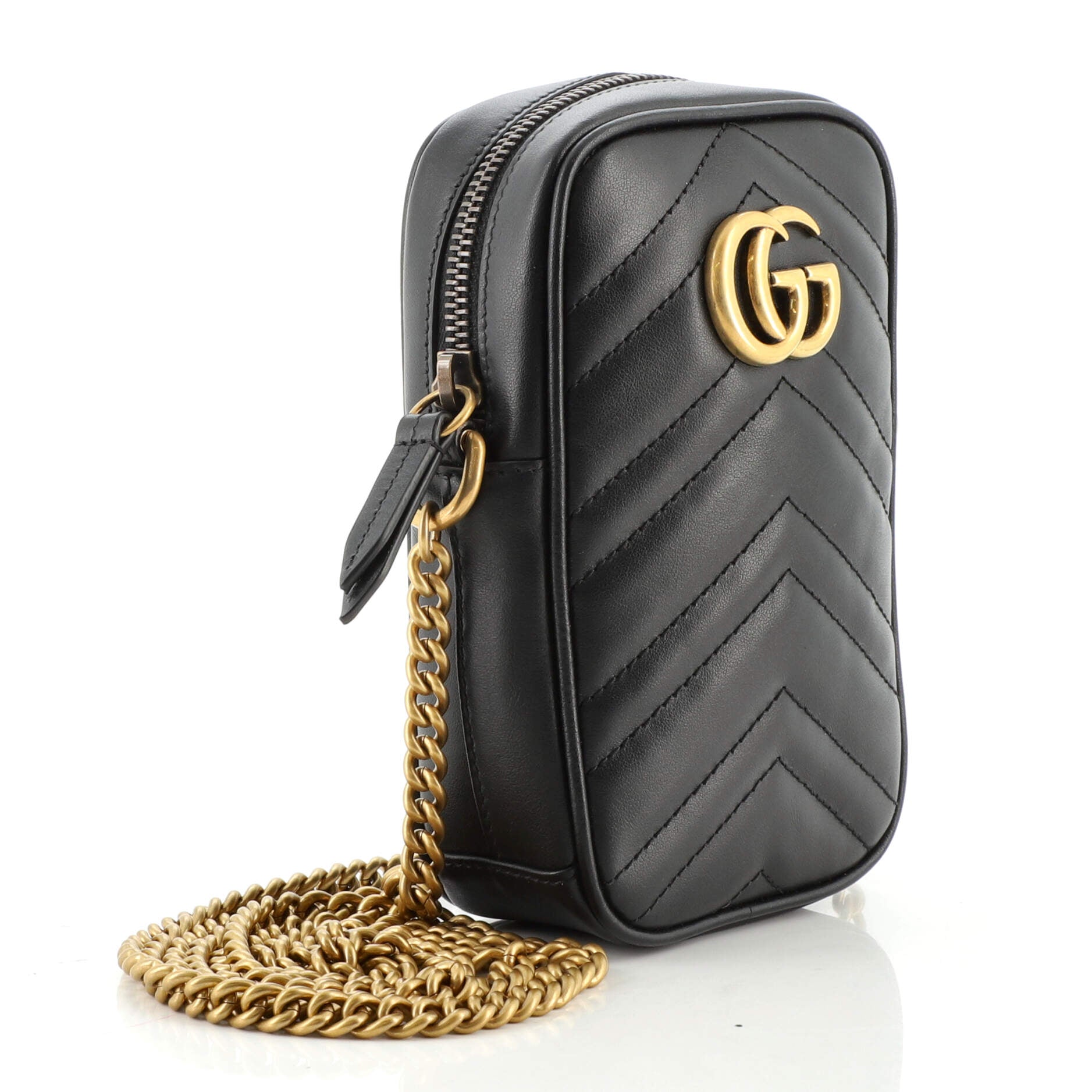 GG Marmont Vertical Phone Crossbody Bag Matelasse Leather Mini