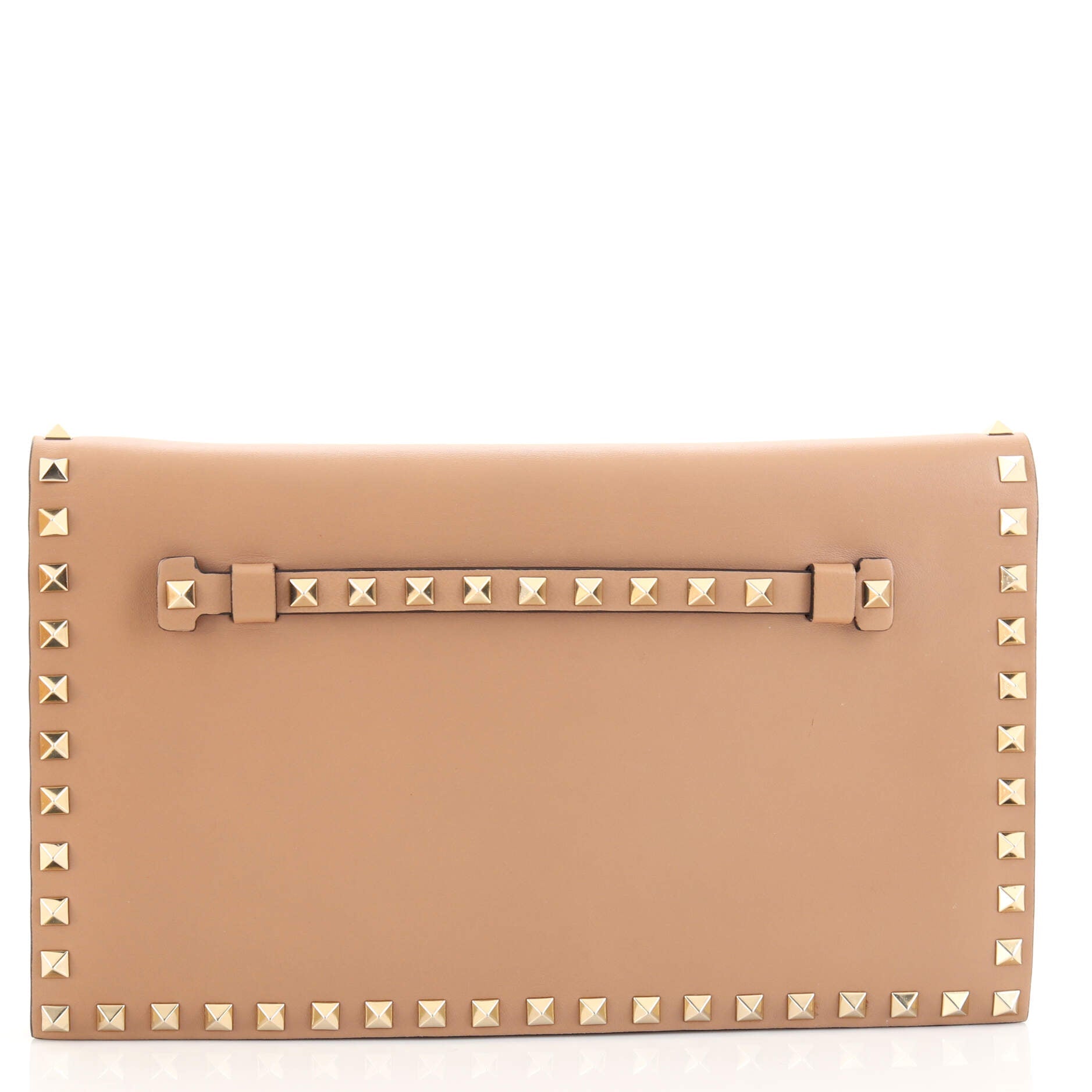 Rockstud Flap Clutch Leather