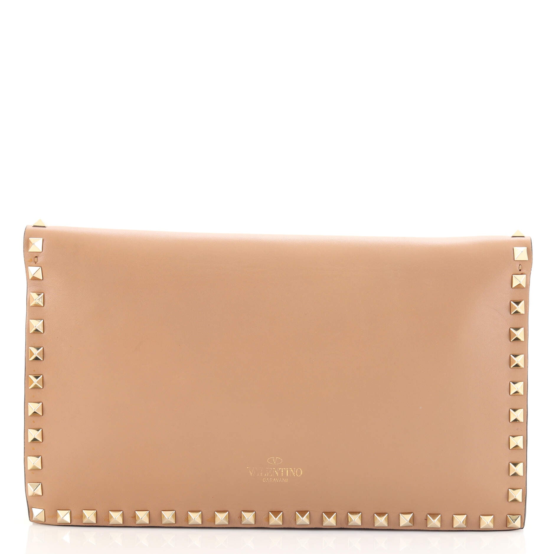 Rockstud Flap Clutch Leather