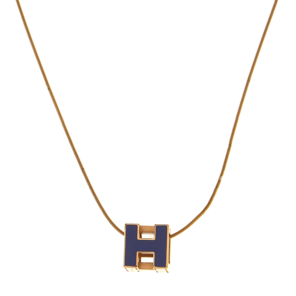 Cage d'H Pendant Necklace Metal with Enamel