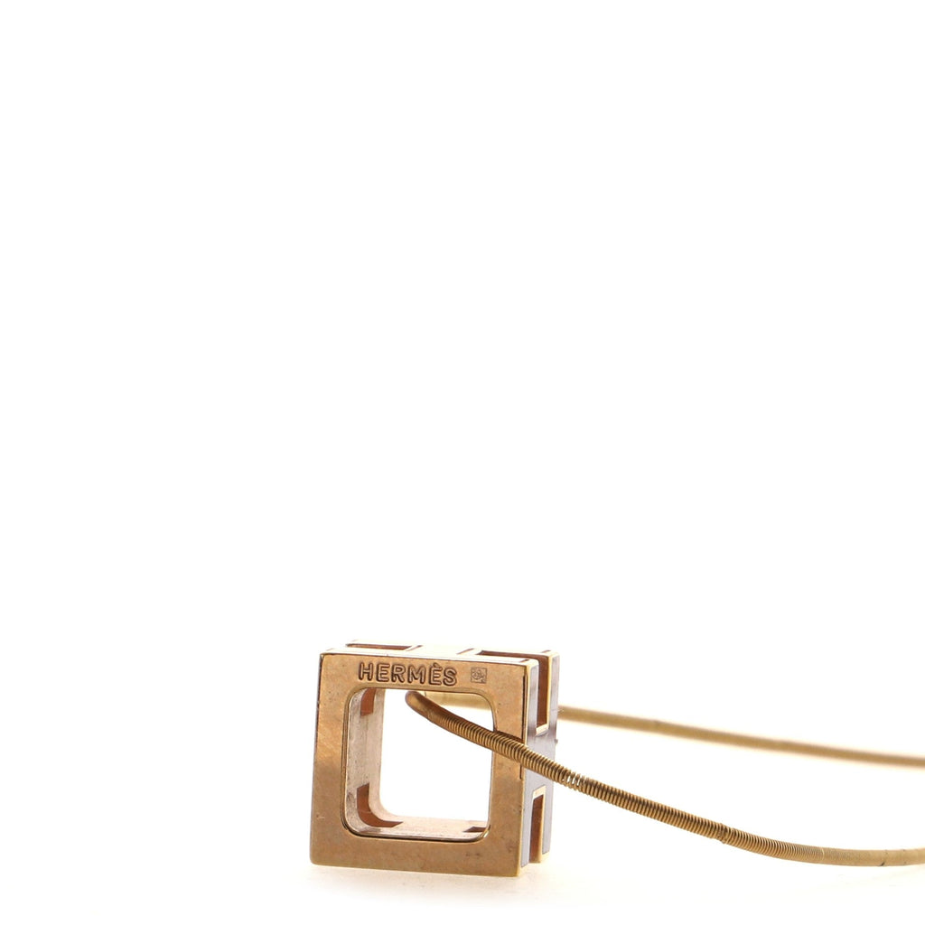 Cage d'H Pendant Necklace Metal with Enamel