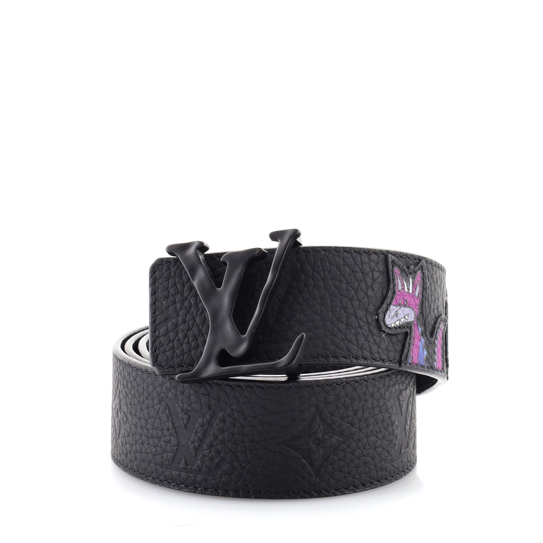 LV Initiales Belt LV Friends Printed Monogram Taurillon Leather Medium 100