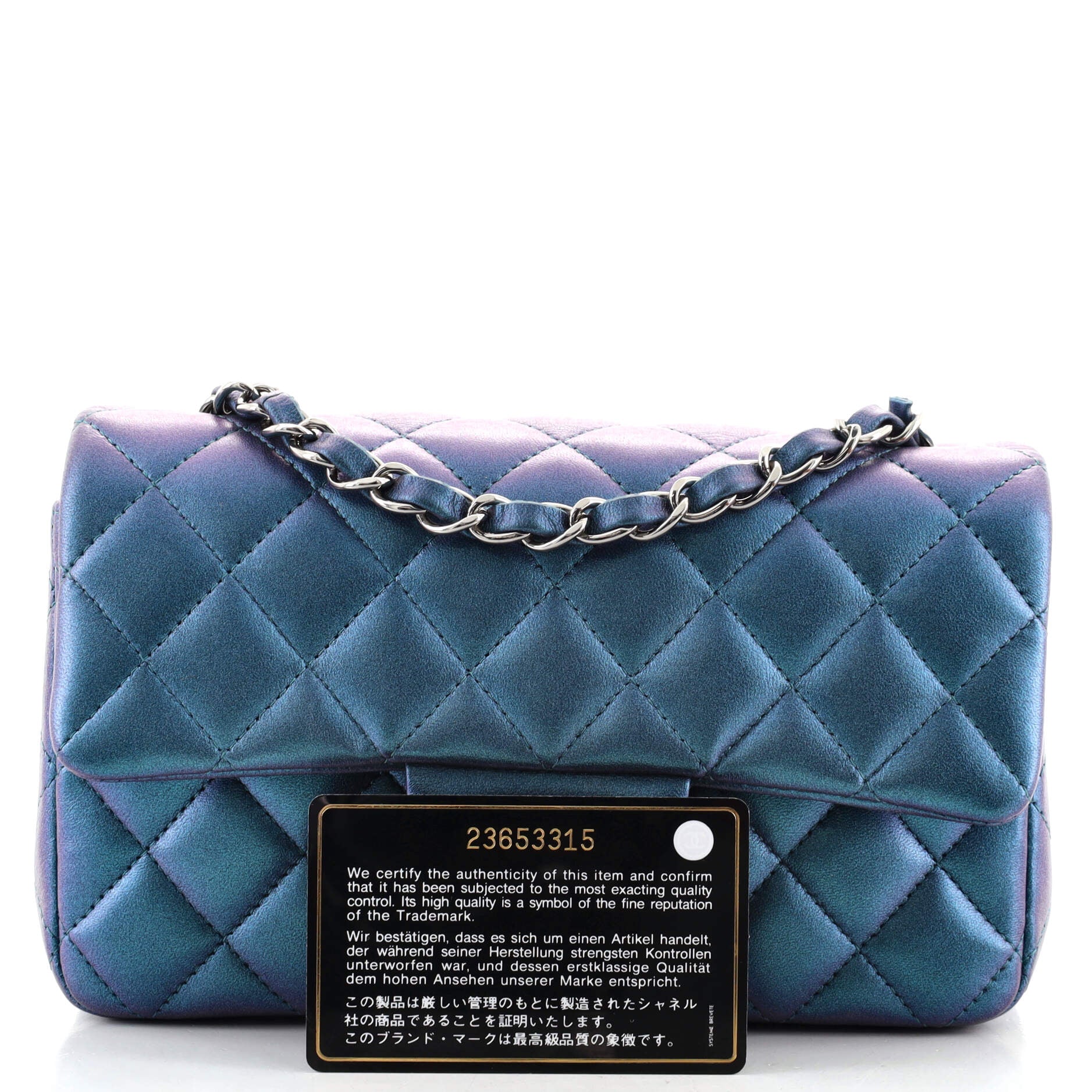 Classic Single Flap Bag Quilted Iridescent Lambskin Mini
