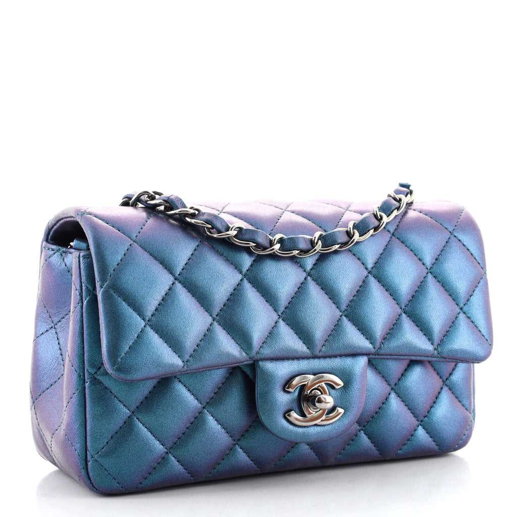Classic Single Flap Bag Quilted Iridescent Lambskin Mini