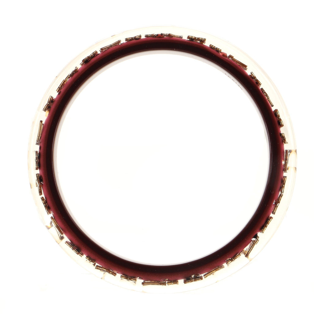 Inclusion Bangle Bracelet Resin with Crystals PM