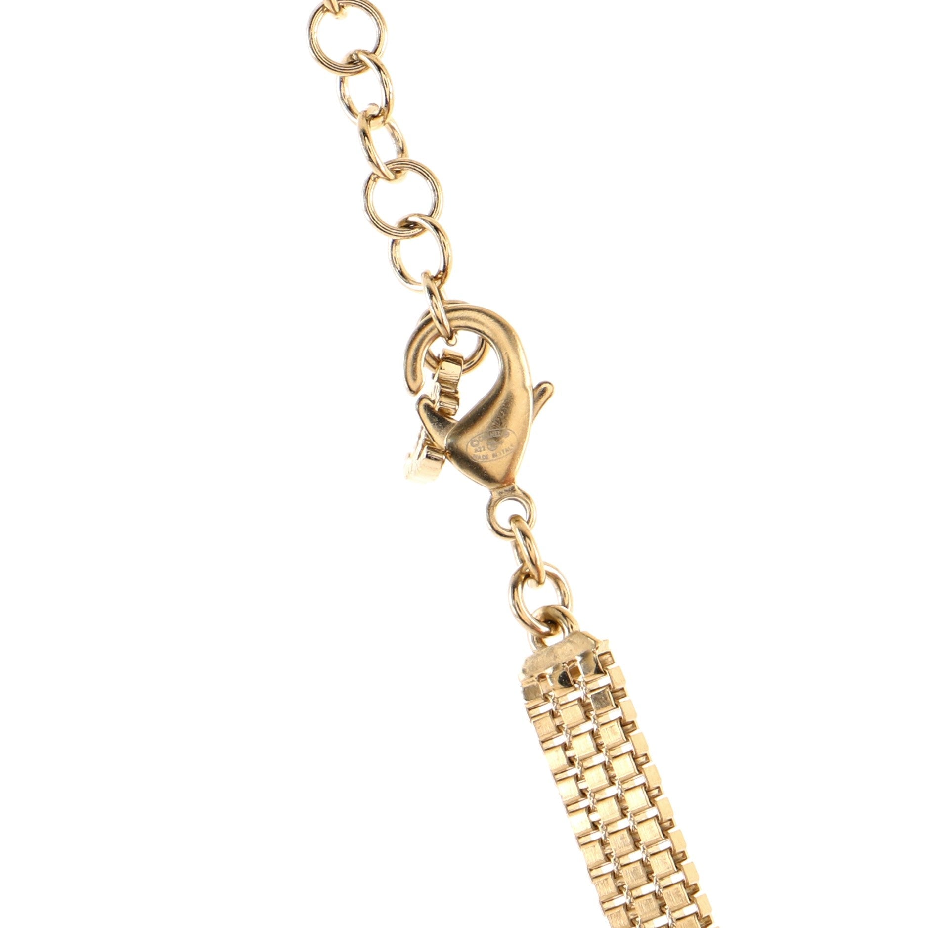 CC Medallion Chain Link Choker Necklace Metal