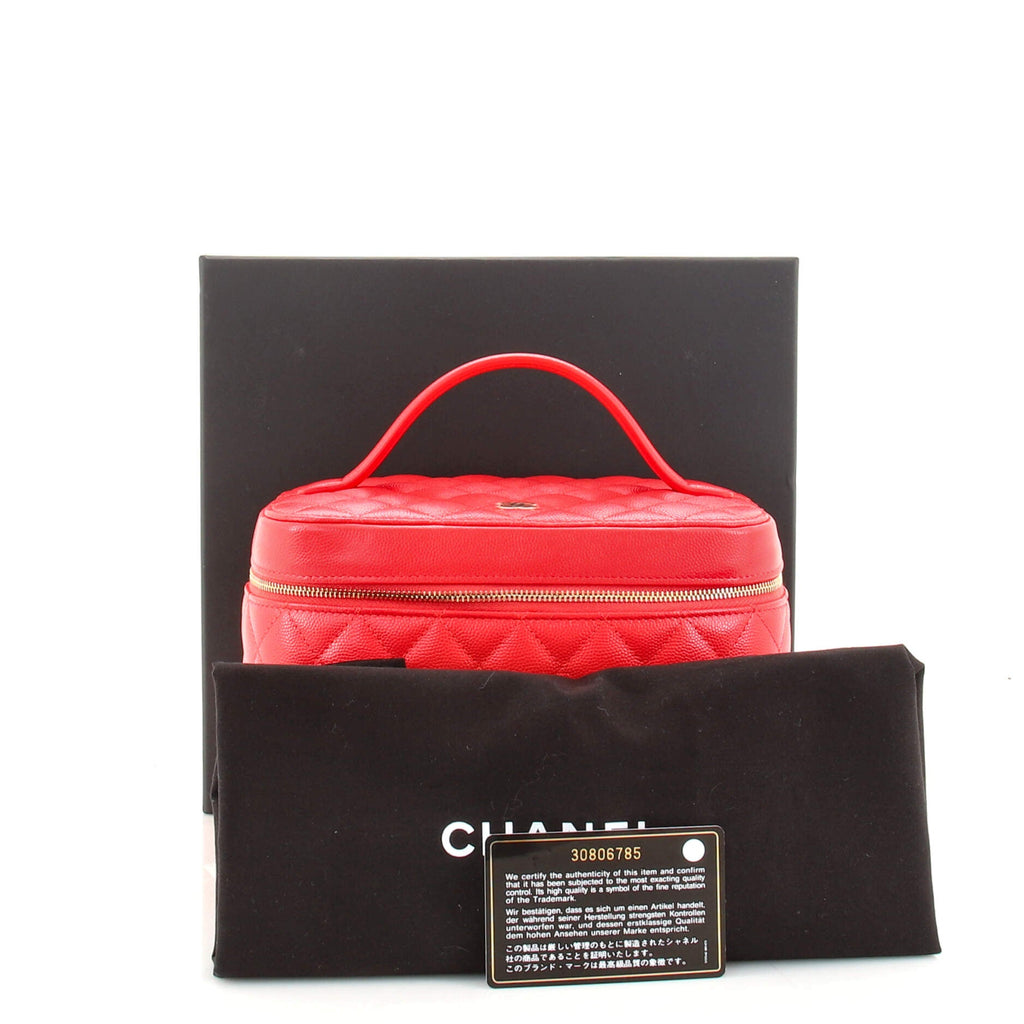 Classic Vanity Case Quilted Caviar Medium