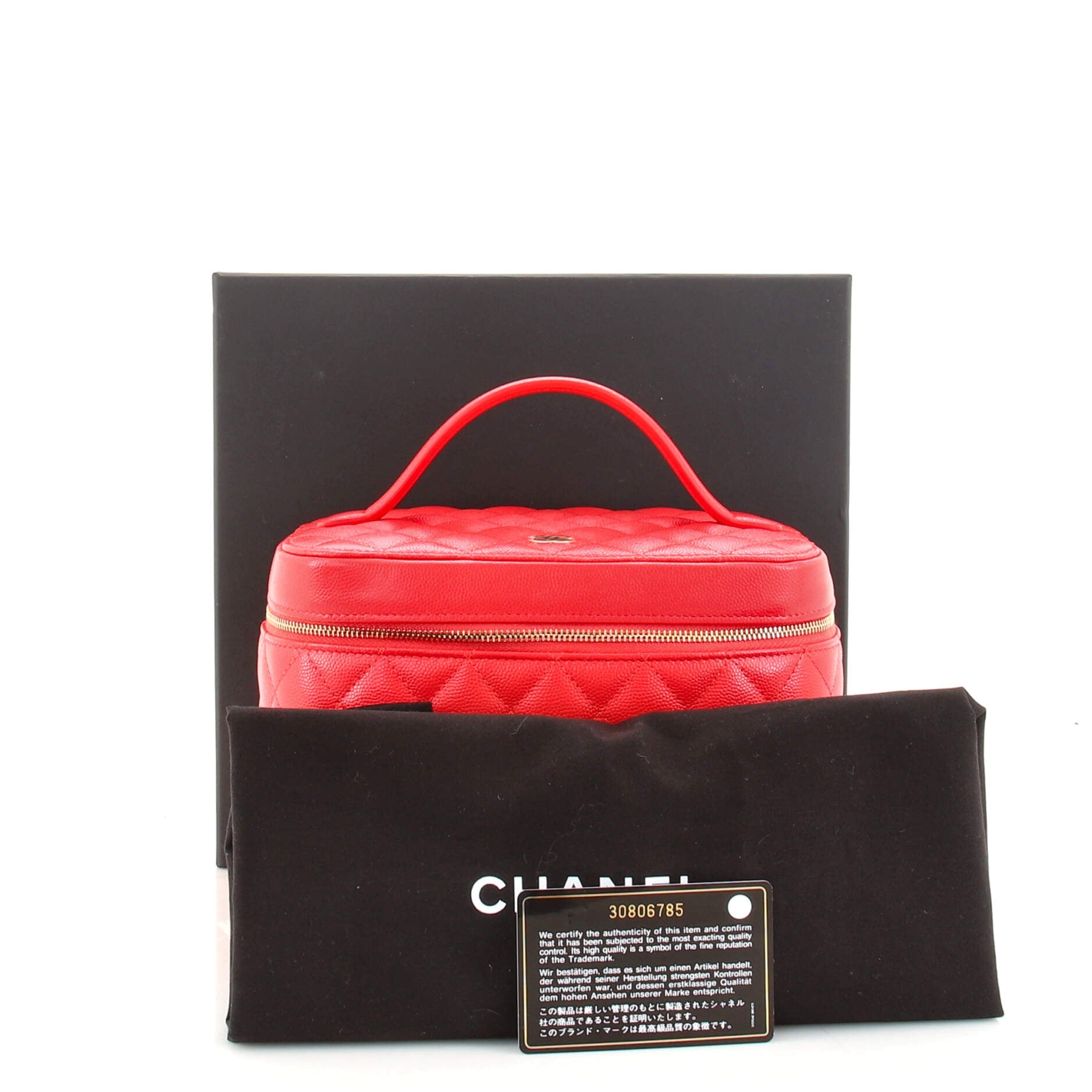 Classic Vanity Case Quilted Caviar Medium