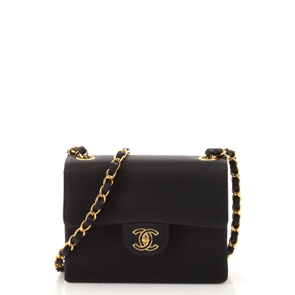 Vintage Square Flap Bag Satin Mini