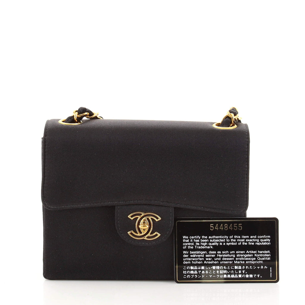Vintage Square Flap Bag Satin Mini