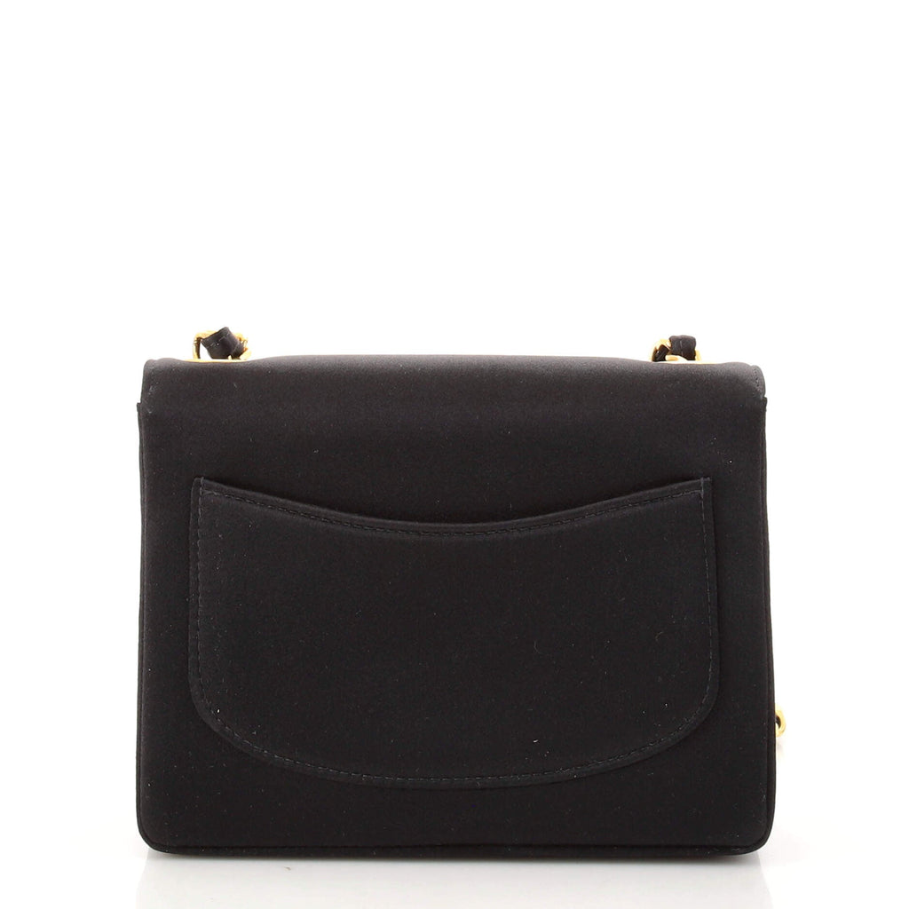 Vintage Square Flap Bag Satin Mini