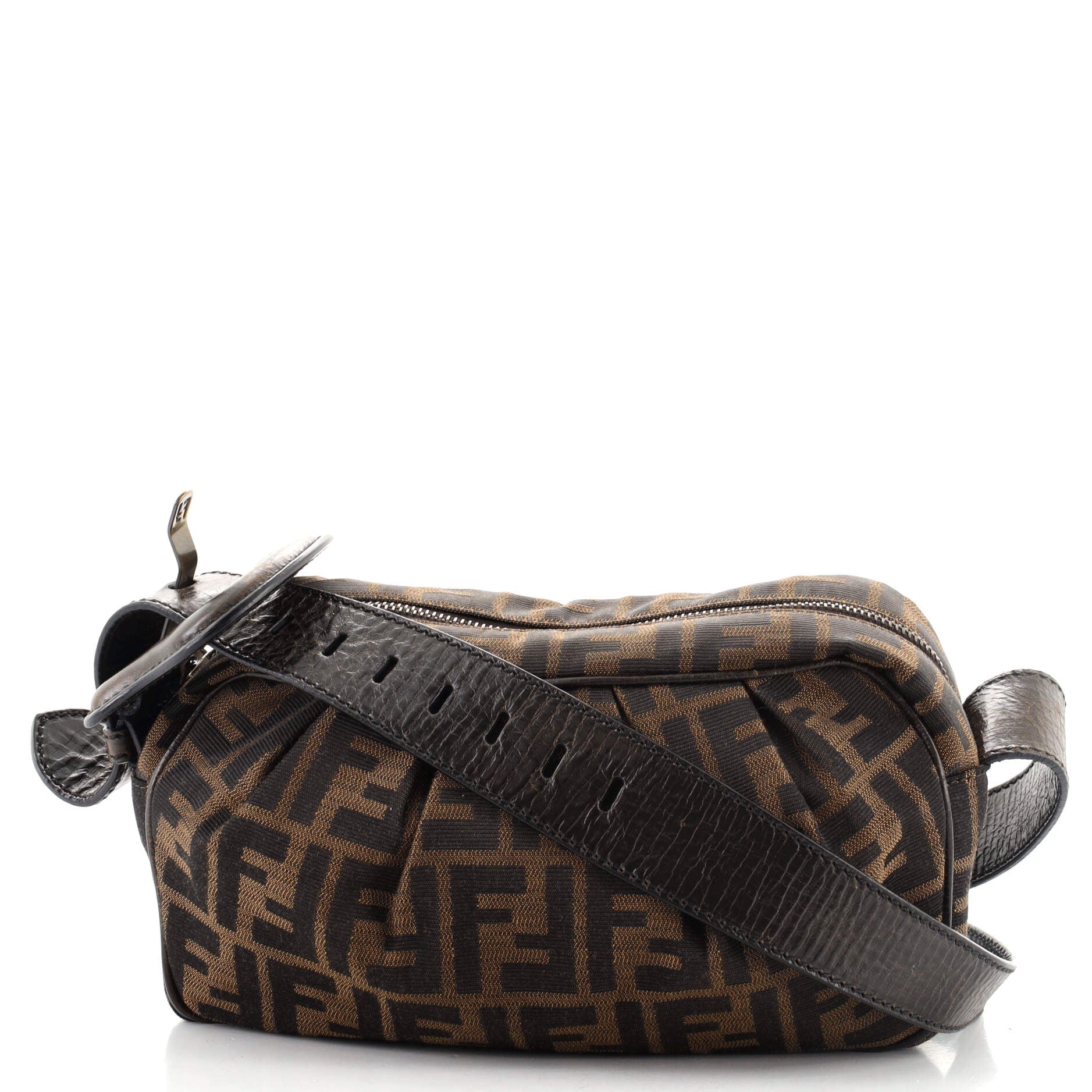 Vintage Buckle Shoulder Bag Zucca Canvas Mini