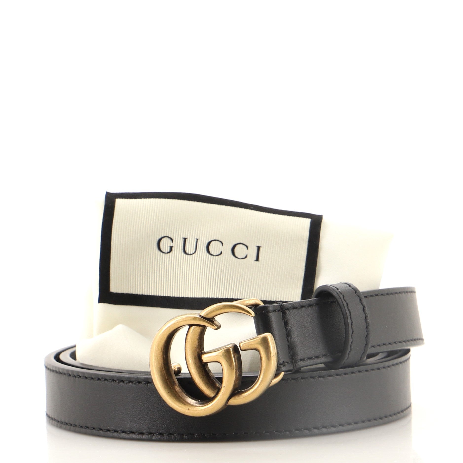 GG Marmont Belt Leather Thin 80