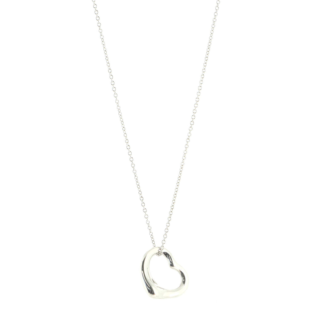 Elsa Peretti Open Heart Pendant Necklace Sterling Silver 16mm