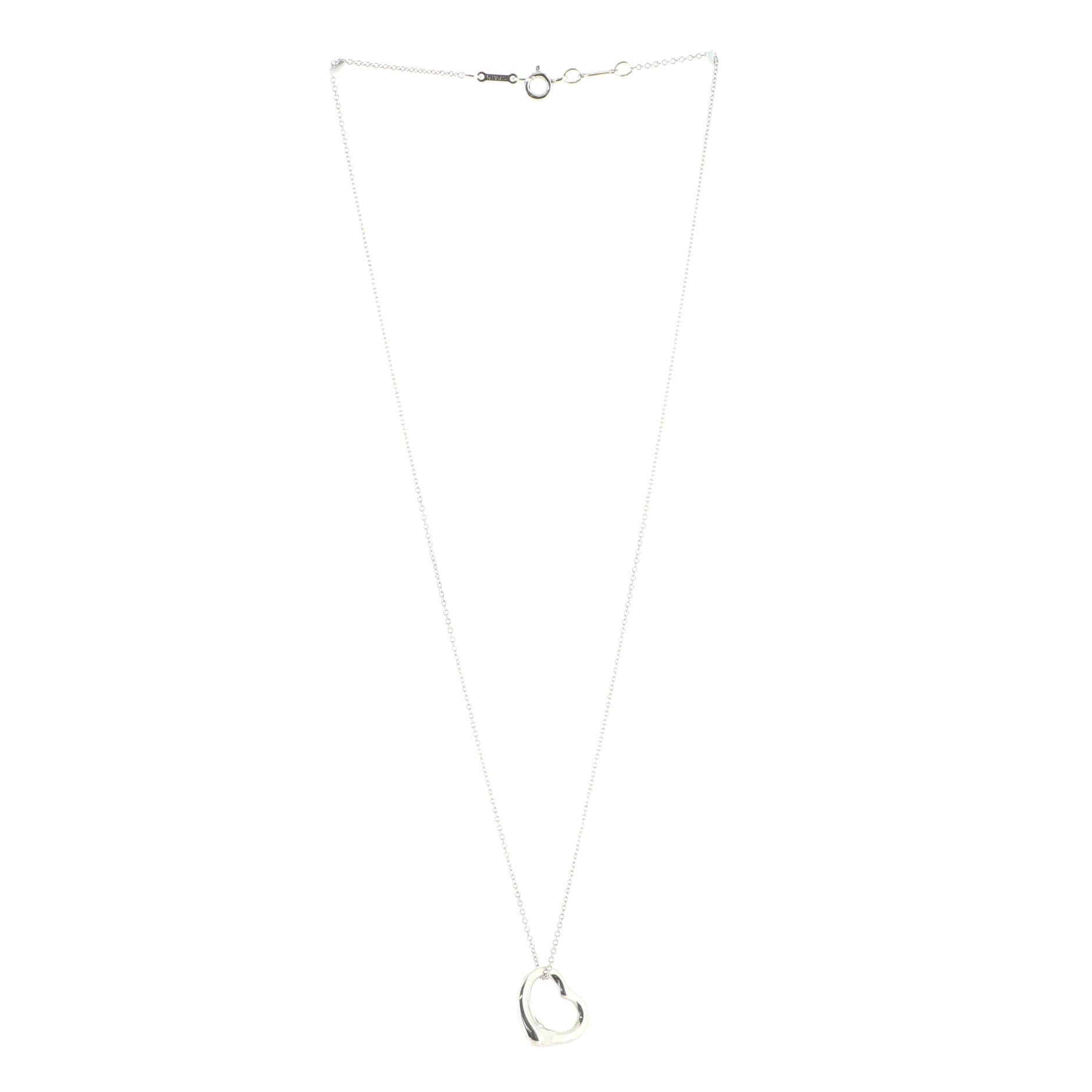Elsa Peretti Open Heart Pendant Necklace Sterling Silver 16mm