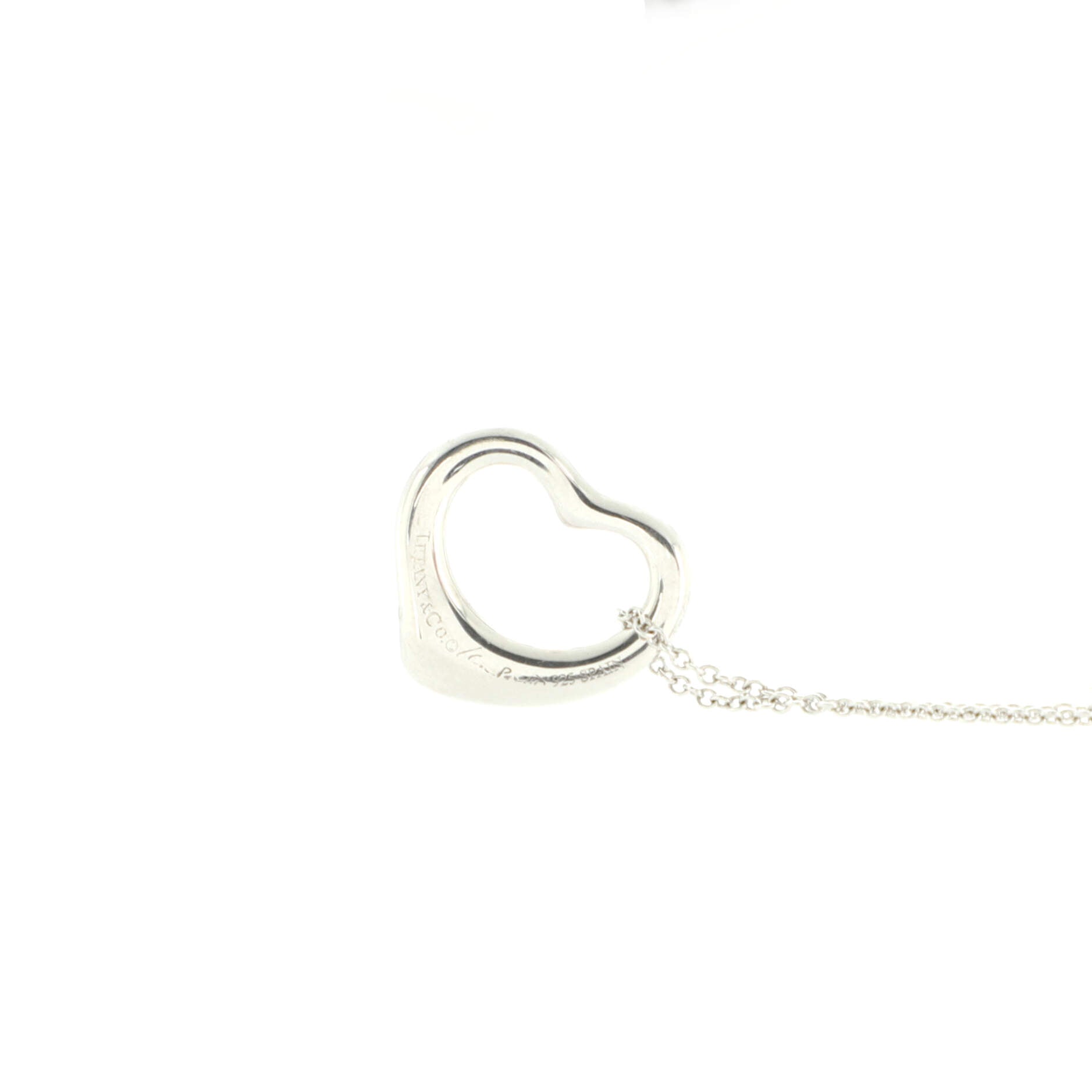 Elsa Peretti Open Heart Pendant Necklace Sterling Silver 16mm